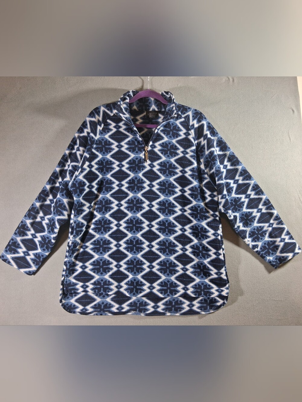 Unisex XL Lavon 1/4-Zip Pullover Fleece Blue/Black/White Hiking Outside Sports